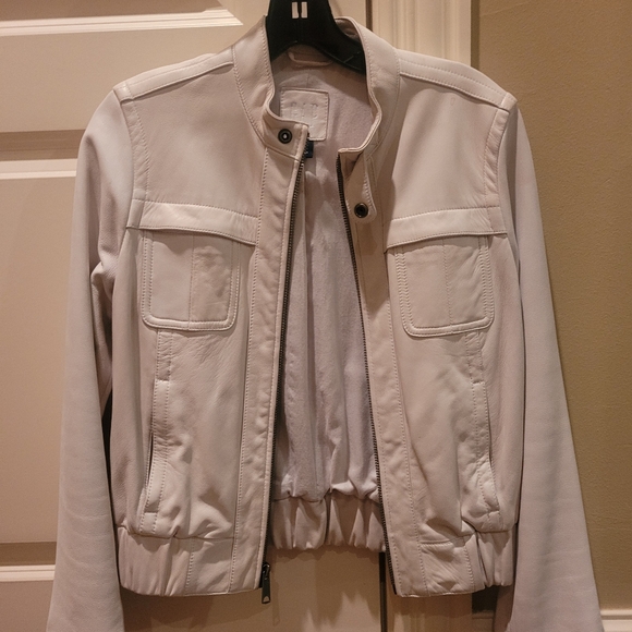 GAP white leather jacket - Picture 2 of 6